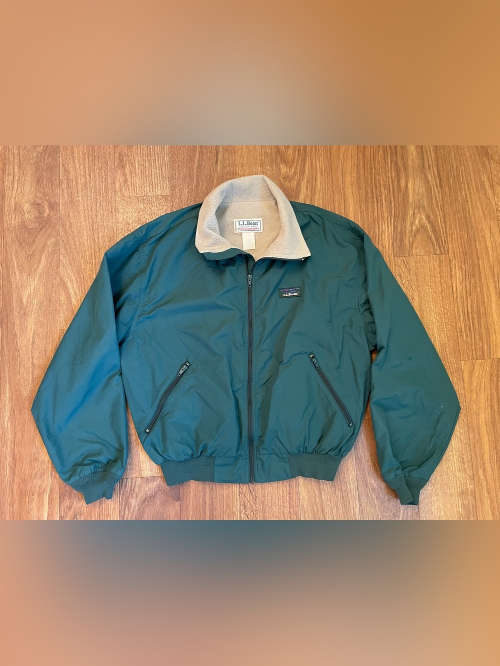 Vintage LL Bean Three Season Jacket Mens Large Green Fleece Lined Old Money